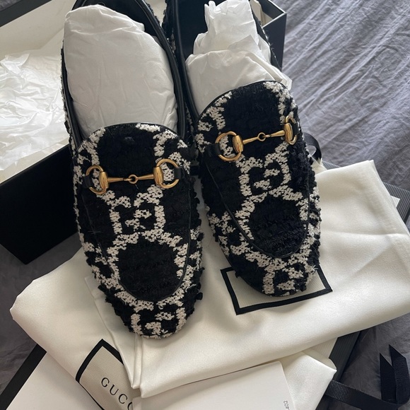 BLOGGERS FAV GUCCI GG TWEED LOAFER FLATS 36 6 - Picture 10 of 16